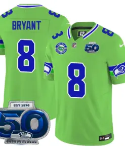 Seattle Seahawks Nike 50th Season Vapor Limited Stitched Jersey - Anthracite - Image 10