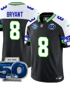 Alternative view of Seattle Seahawks Nike 50th Season Vapor Limited Stitched Jersey - Anthracite
