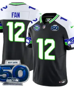 Seattle Seahawks Nike 50th Season Vapor Limited Stitched Jersey - Anthracite - Image 16
