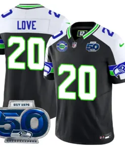 Seattle Seahawks Nike 50th Season Vapor Limited Stitched Jersey - Anthracite - Image 5