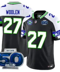 Seattle Seahawks Nike 50th Season Vapor Limited Stitched Jersey - Anthracite - Image 17