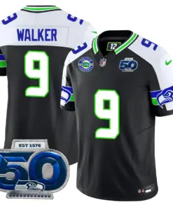 Seattle Seahawks Nike 50th Season Vapor Limited Stitched Jersey - Anthracite - Image 6
