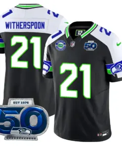 Seattle Seahawks Nike 50th Season Vapor Limited Stitched Jersey - Anthracite - Image 8