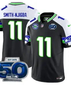 Seattle Seahawks Nike 50th Season Vapor Limited Stitched Jersey - Anthracite