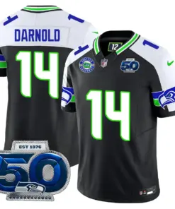 Seattle Seahawks Nike 50th Season Vapor Limited Stitched Jersey - Anthracite - Image 4