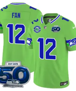 Seattle Seahawks Nike 50th Season Vapor Limited Stitched Jersey - Anthracite - Image 12