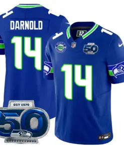 Seattle Seahawks Nike 50th Season Vapor Limited Stitched Jersey - Anthracite - Image 20