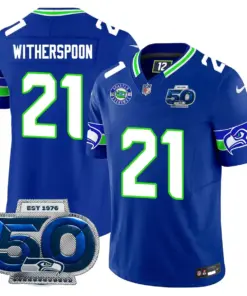 Seattle Seahawks Nike 50th Season Vapor Limited Stitched Jersey - Anthracite - Image 27