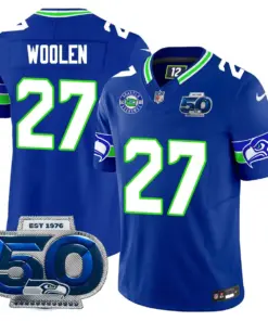 Seattle Seahawks Nike 50th Season Vapor Limited Stitched Jersey - Anthracite - Image 23
