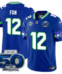 Seattle Seahawks Nike 50th Season Vapor Limited Stitched Jersey - Anthracite - Image 24
