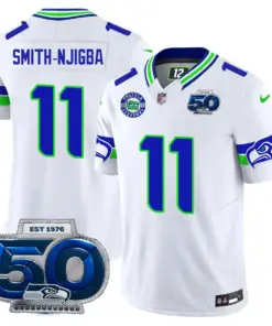 Seattle Seahawks Nike 50th Season Vapor Limited Stitched Jersey - Anthracite - Image 30