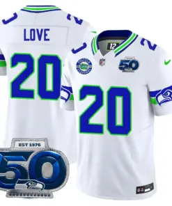 Seattle Seahawks Nike 50th Season Vapor Limited Stitched Jersey - Anthracite - Image 33