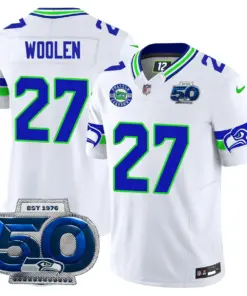 Seattle Seahawks Nike 50th Season Vapor Limited Stitched Jersey - Anthracite - Image 36