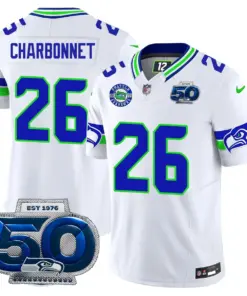 Seattle Seahawks Nike 50th Season Vapor Limited Stitched Jersey - Anthracite - Image 31