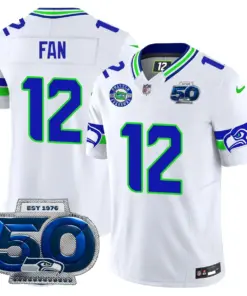 Seattle Seahawks Nike 50th Season Vapor Limited Stitched Jersey - Anthracite - Image 32