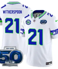 Seattle Seahawks Nike 50th Season Vapor Limited Stitched Jersey - Anthracite - Image 35