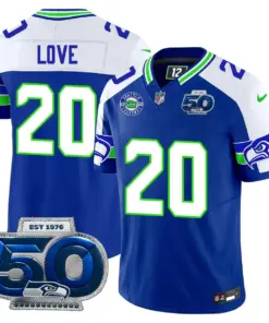 Seattle Seahawks Nike 50th Season Vapor Limited Stitched Jersey - Anthracite - Image 54