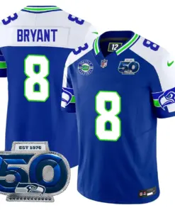 Seattle Seahawks Nike 50th Season Vapor Limited Stitched Jersey - Anthracite - Image 47