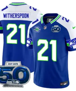 Seattle Seahawks Nike 50th Season Vapor Limited Stitched Jersey - Anthracite - Image 52