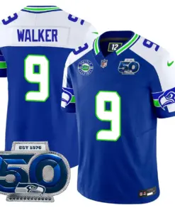 Seattle Seahawks Nike 50th Season Vapor Limited Stitched Jersey - Anthracite - Image 51