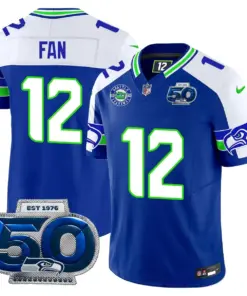Seattle Seahawks Nike 50th Season Vapor Limited Stitched Jersey - Anthracite - Image 49