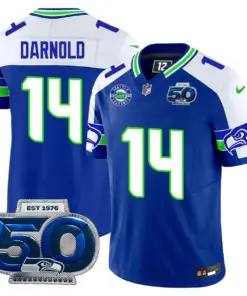 Seattle Seahawks Nike 50th Season Vapor Limited Stitched Jersey - Anthracite - Image 48