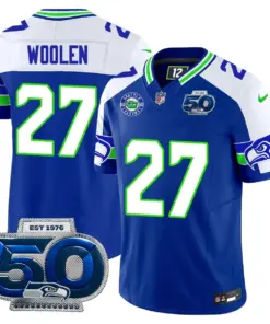 Seattle Seahawks Nike 50th Season Vapor Limited Stitched Jersey - Anthracite - Image 53