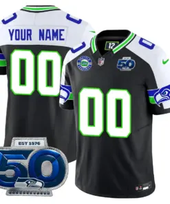 Seattle Seahawks Nike 50th Season Vapor Custom Limited Stitched Jersey - Royal Blue - Image 6