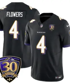 Baltimore Ravens Nike 30th Season Limited Stitched Jersey - Black - Image 6