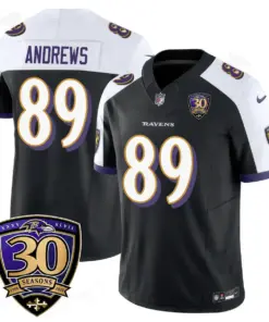 Alternative view of Baltimore Ravens Nike 30th Season Limited Stitched Jersey - Black