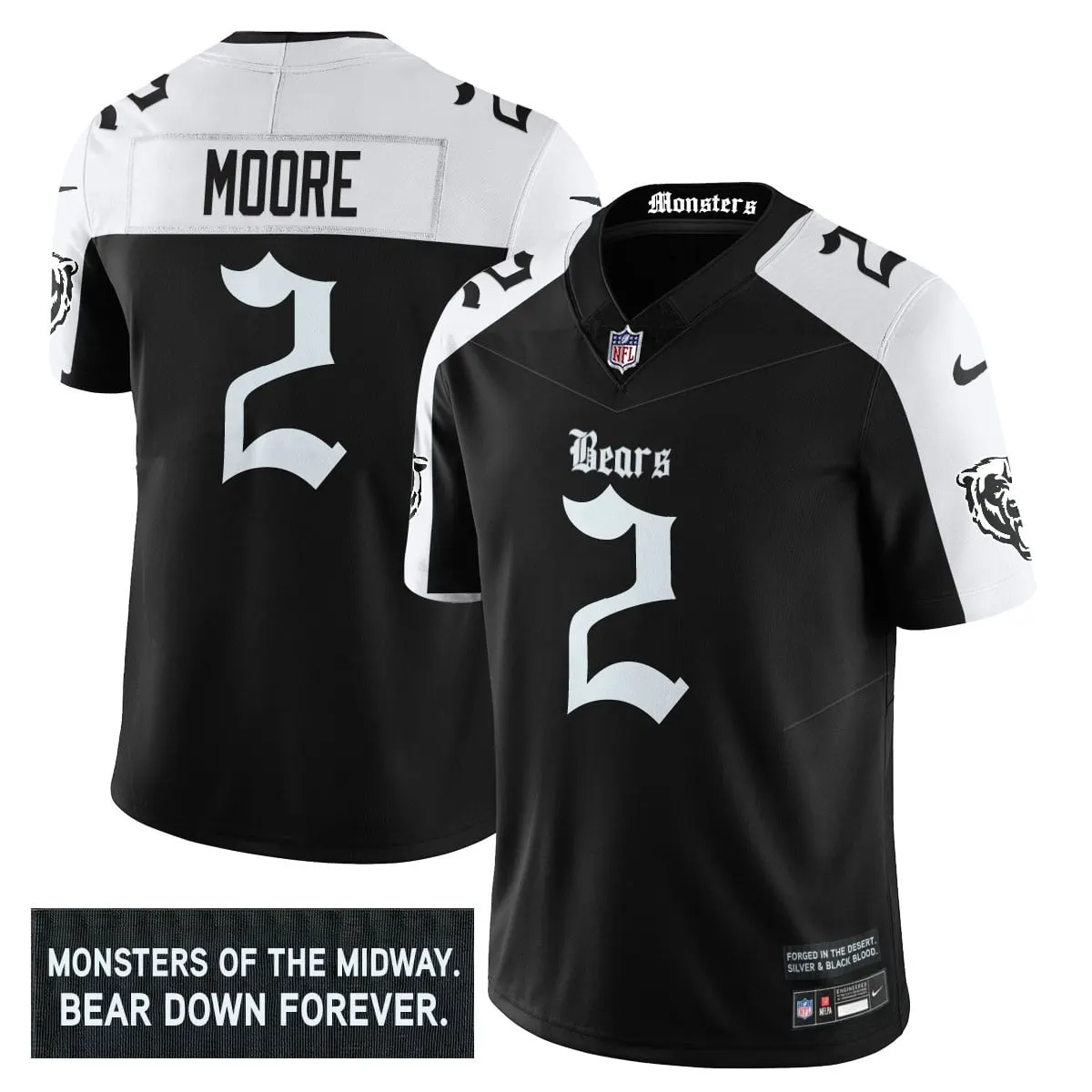 Monsters Edition' Chicago Bears Nike Vapor Limited Stitched Jersey - Black - Image 4