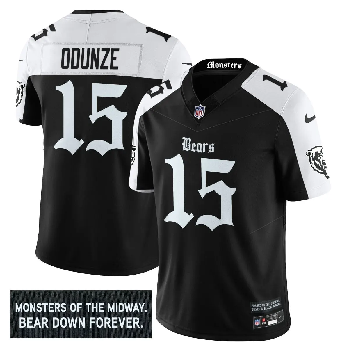 Monsters Edition' Chicago Bears Nike Vapor Limited Stitched Jersey - Black - Image 5