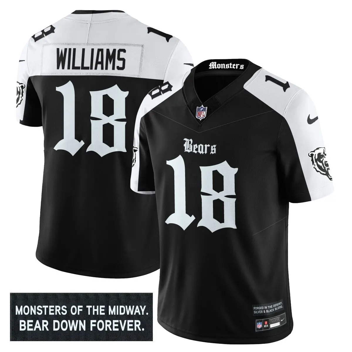 Monsters Edition' Chicago Bears Nike Vapor Limited Stitched Jersey - Black - Image 6