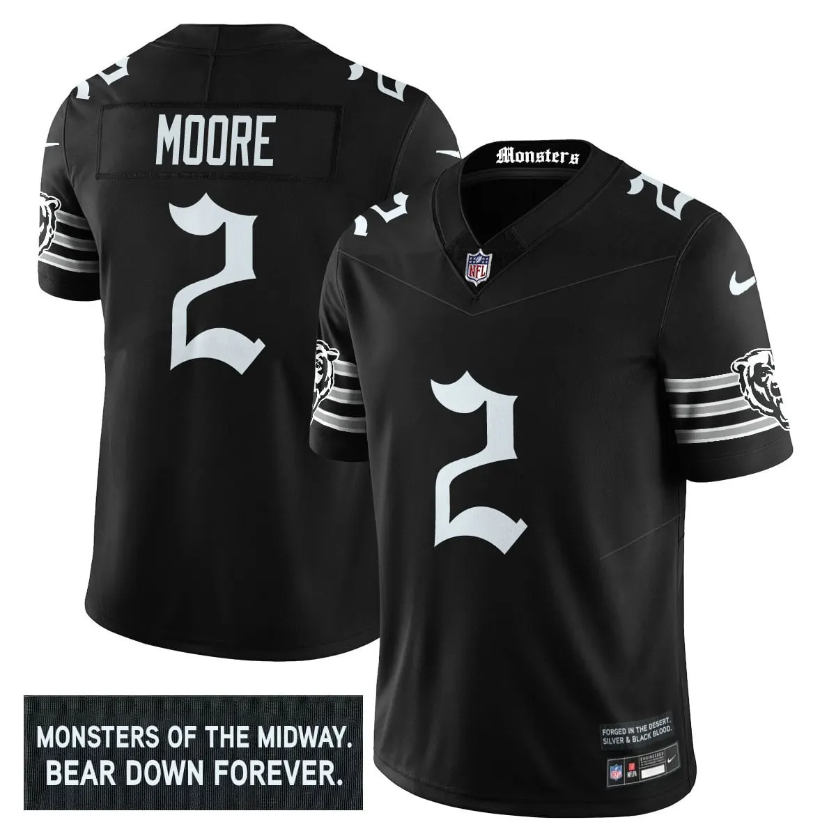 Monsters Edition' Chicago Bears Nike Vapor Limited Stitched Jersey - Black - Image 11