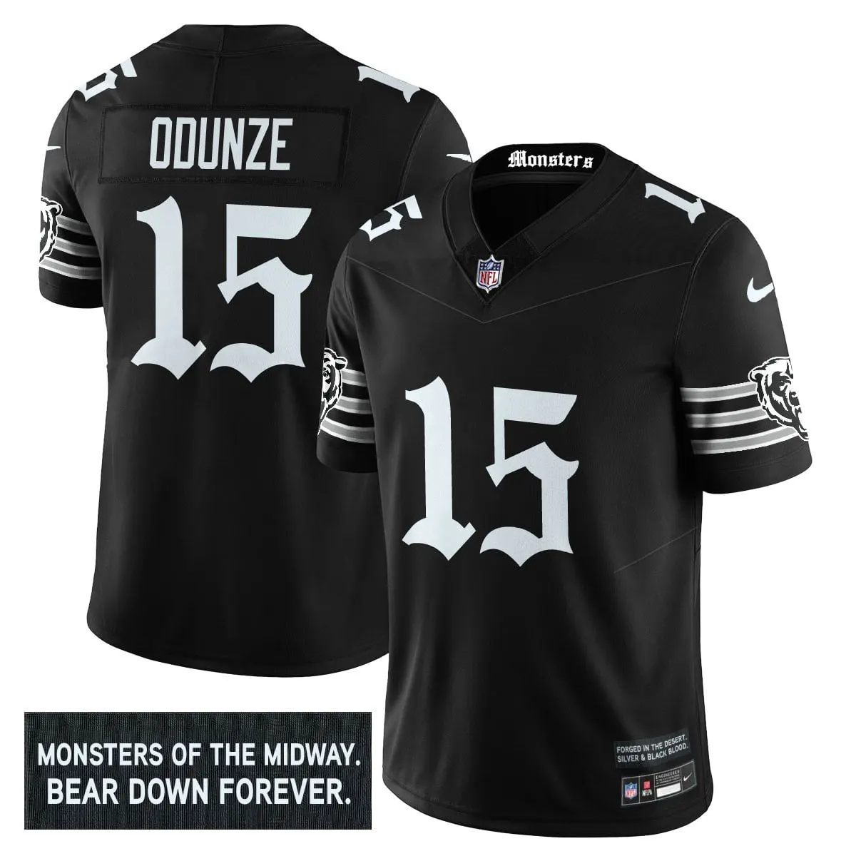 Monsters Edition' Chicago Bears Nike Vapor Limited Stitched Jersey - Black - Image 12