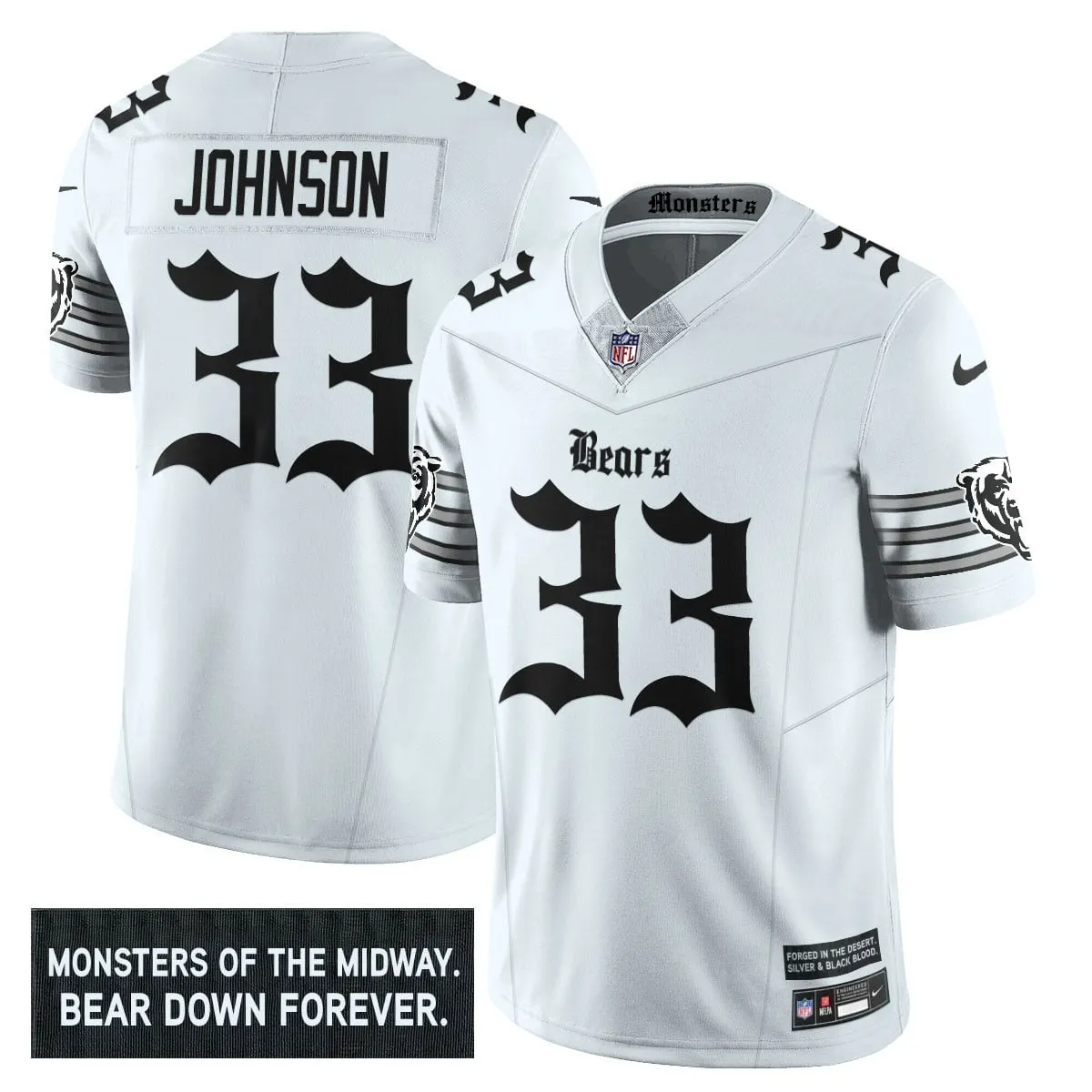 Monsters Edition' Chicago Bears Nike Vapor Limited Stitched Jersey - Black - Image 16