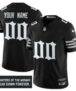 Alternative view of Monsters Edition' Chicago Bears Nike Vapor Custom Limited Stitched Jersey - Black