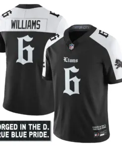 Jahmyr Gibbs Detroit Lions Nike City Edition Vapor Limited Stitched Jersey - Black - Image 17