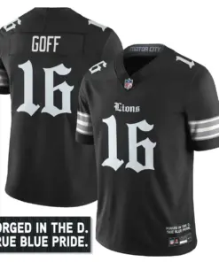 Jahmyr Gibbs Detroit Lions Nike City Edition Vapor Limited Stitched Jersey - Black - Image 5