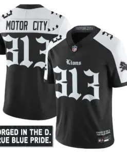 Alternative view of Jahmyr Gibbs Detroit Lions Nike City Edition Vapor Limited Stitched Jersey - Black