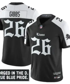 Jahmyr Gibbs Detroit Lions Nike City Edition Vapor Limited Stitched Jersey - Black
