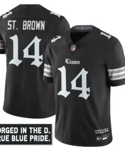 Jahmyr Gibbs Detroit Lions Nike City Edition Vapor Limited Stitched Jersey - Black - Image 16