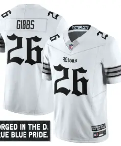 Jahmyr Gibbs Detroit Lions Nike City Edition Vapor Limited Stitched Jersey - Black - Image 11