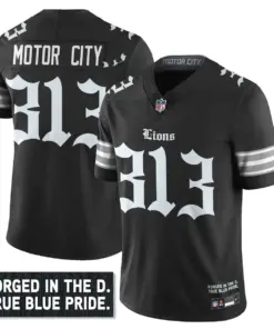 Jahmyr Gibbs Detroit Lions Nike City Edition Vapor Limited Stitched Jersey - Black - Image 20