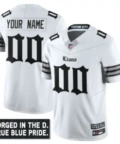 Alternative view of Detroit Lions Nike City Edition Vapor Custom Limited Stitched Jersey - Black