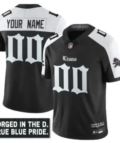 Detroit Lions Nike City Edition Vapor Custom Limited Stitched Jersey - Black - Image 3