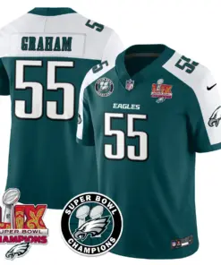 Philadelphia Eagles Nike Super Bowl LIX Champions Stitched Jersey - Kelly Green - Image 6