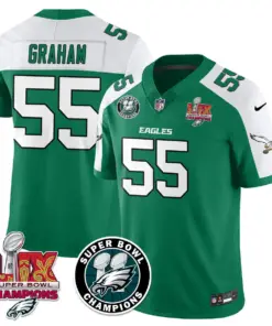 Philadelphia Eagles Nike Super Bowl LIX Champions Stitched Jersey - Kelly Green - Image 16
