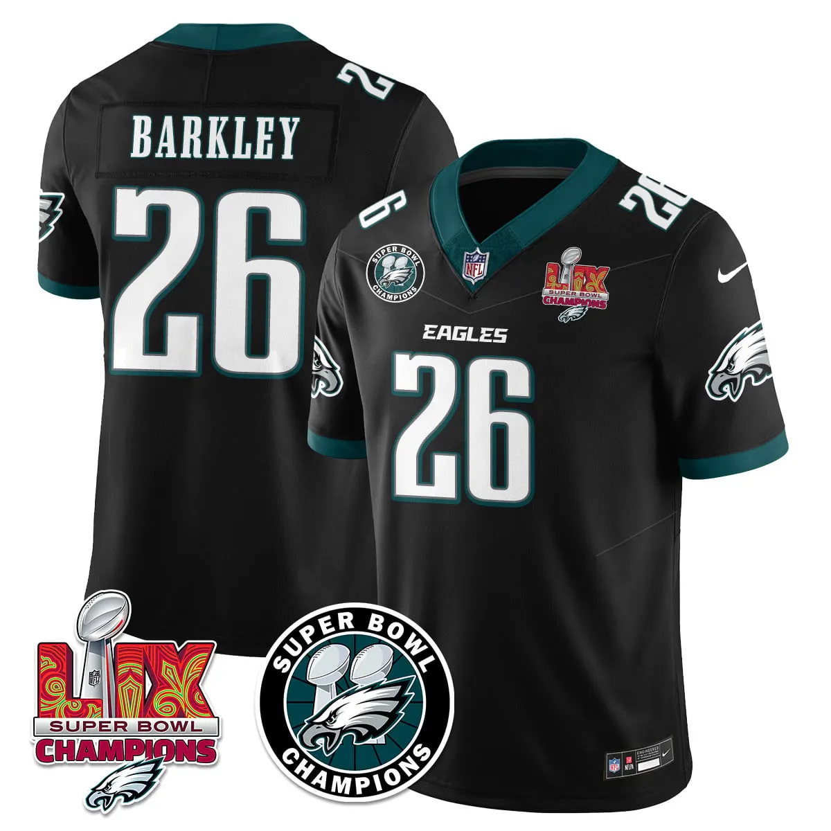 Philadelphia Eagles Nike Super Bowl LIX Champions Stitched Jersey - Kelly Green - Image 21
