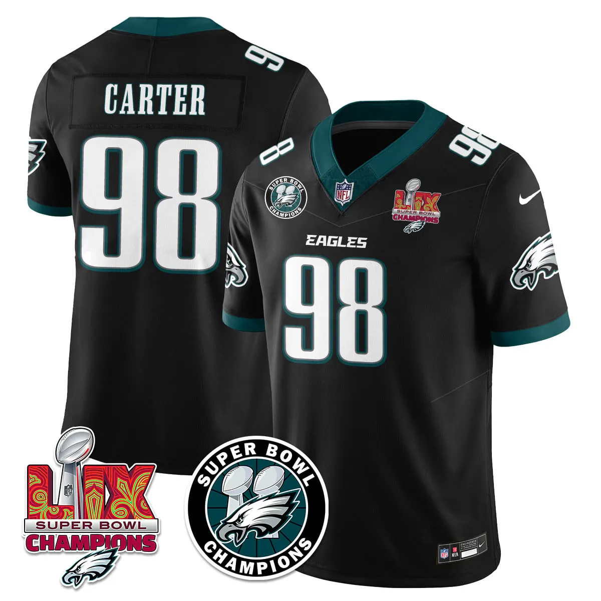 Philadelphia Eagles Nike Super Bowl LIX Champions Stitched Jersey - Kelly Green - Image 23